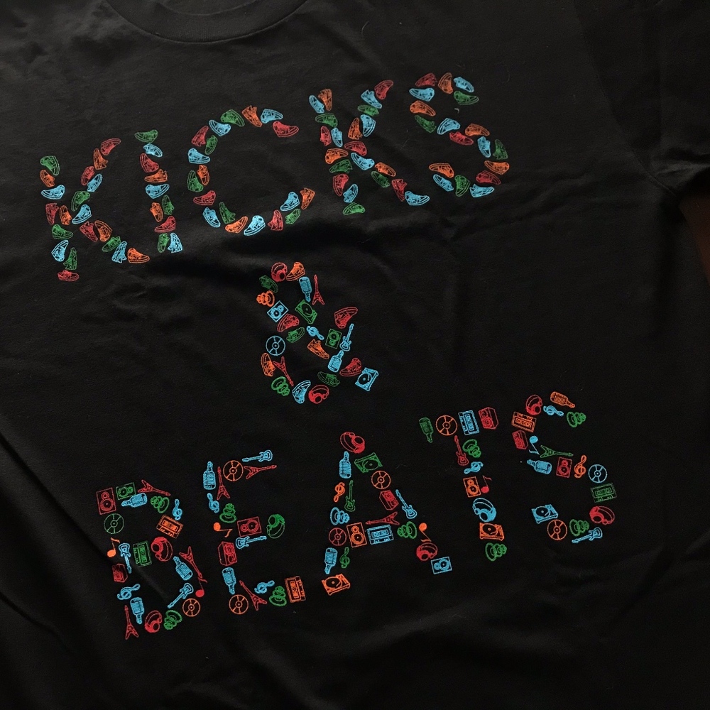 ROOTS LIFE KICKS & BEATS HAWAII BLACK SHIRT L